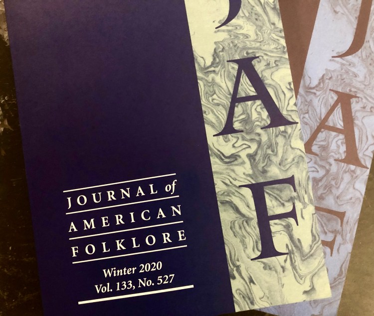 A photograph of the cover of the Journal of American folklore.